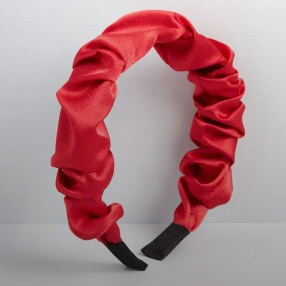 NWOT! ModCloth Red Satin Scrunch Headband